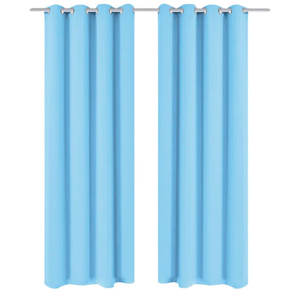Blackout Curtain with Metal Eyelets 270x245 cm Turquoise