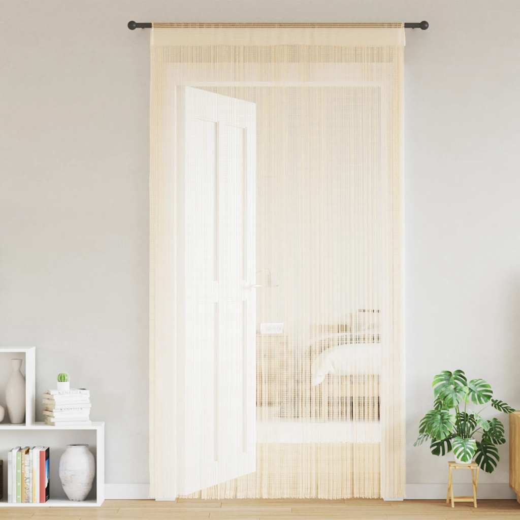 String Curtains 2 pcs 100x250 cm Cream