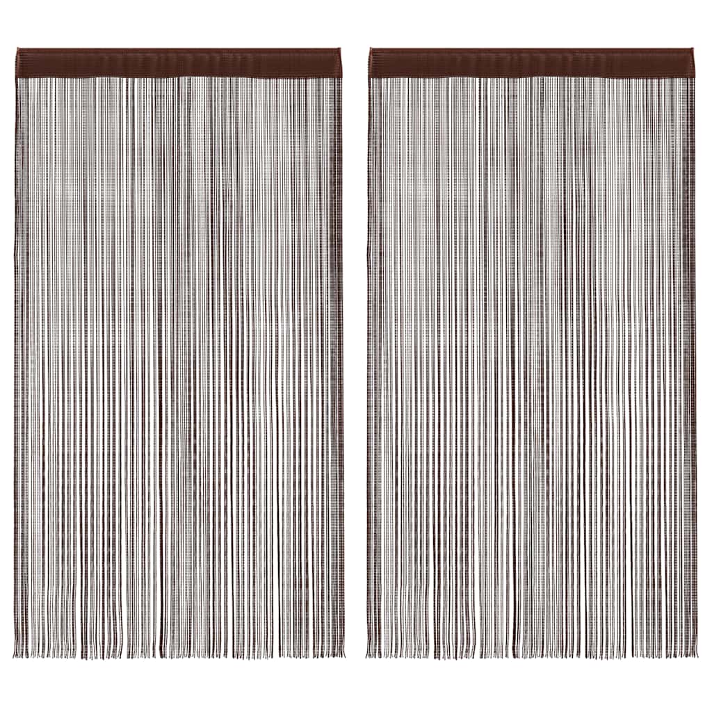 String Curtains 2 pcs 100x250 cm Brown