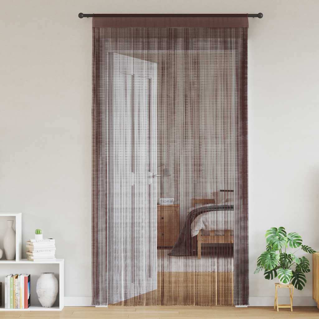 String Curtains 2 pcs 100x250 cm Brown
