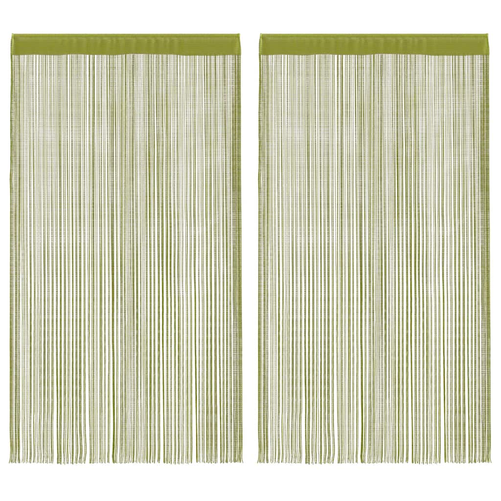 String Curtains 2 pcs 140x250 cm Green