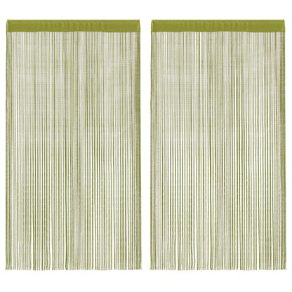 String Curtains 2 pcs 140x250 cm Green