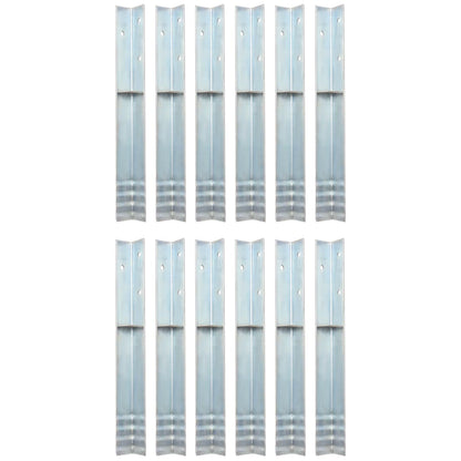 L-shaped Ground Anchors 12 pcs Galvanised Steel 5x5x50 cm