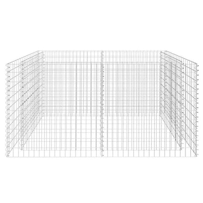 Gabion Raised Bed Steel 180x90x100 cm Silver