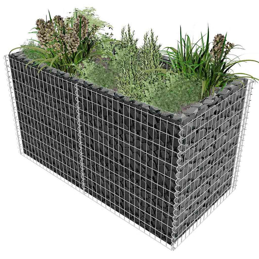 Garden Raised Bed | Silver | Galvanised Steel | 180x90x100 cm