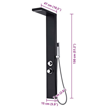 Shower Panel System Aluminium Matte Black