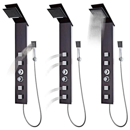142374 vidaXL Shower Panel System Glass Brown