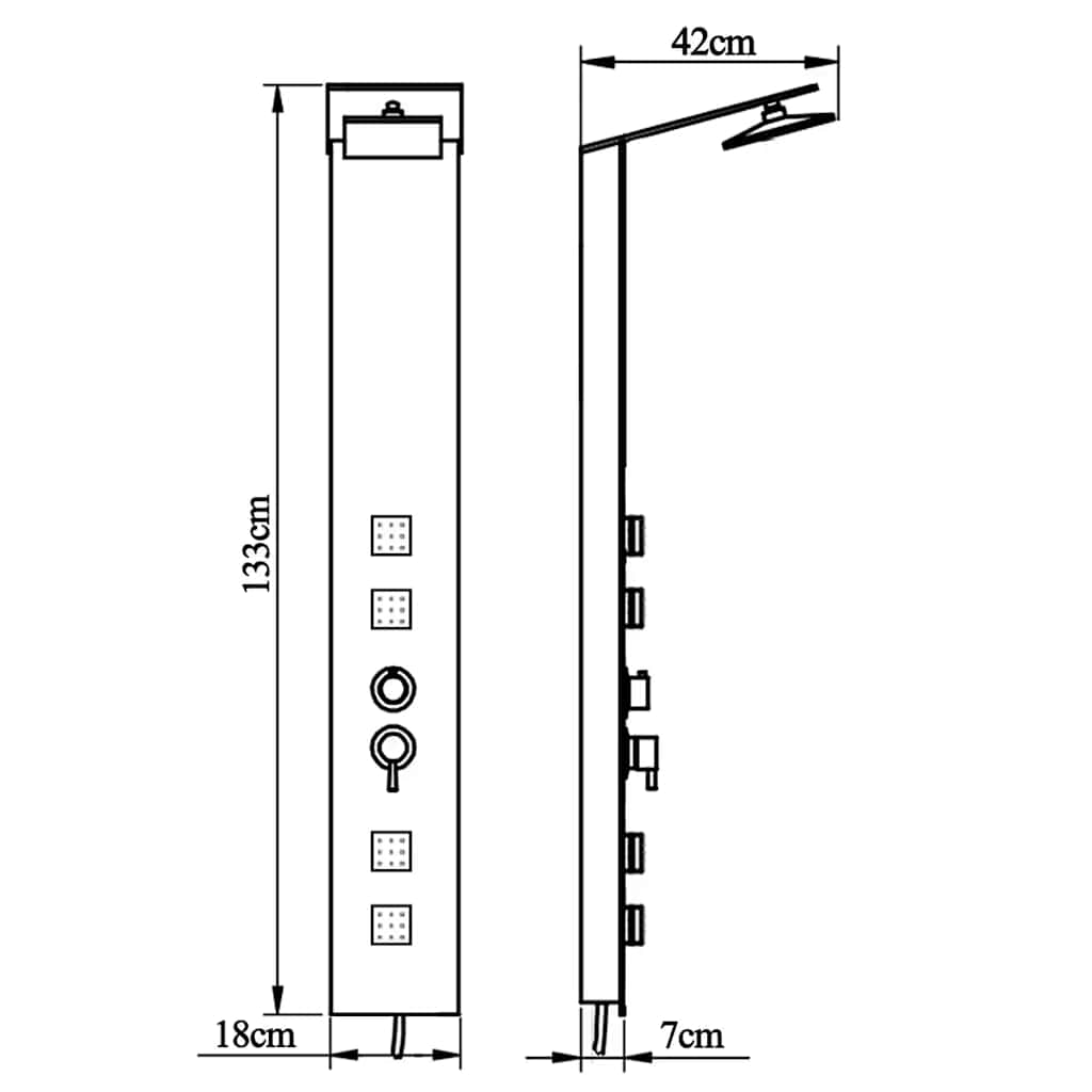 142374 vidaXL Shower Panel System Glass Brown