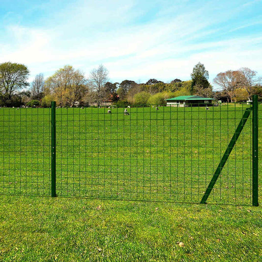 142380 vidaXL Euro Fence Steel 25x1,7 m Green