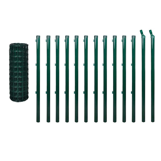 142401 vidaXL Euro Fence Steel 25x1,5 m Green