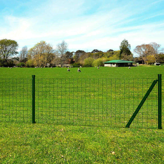 142401 vidaXL Euro Fence Steel 25x1,5 m Green