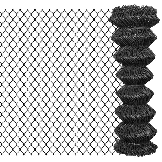 142425 vidaXL Chain Link Fence Steel 15x1,25 m Grey