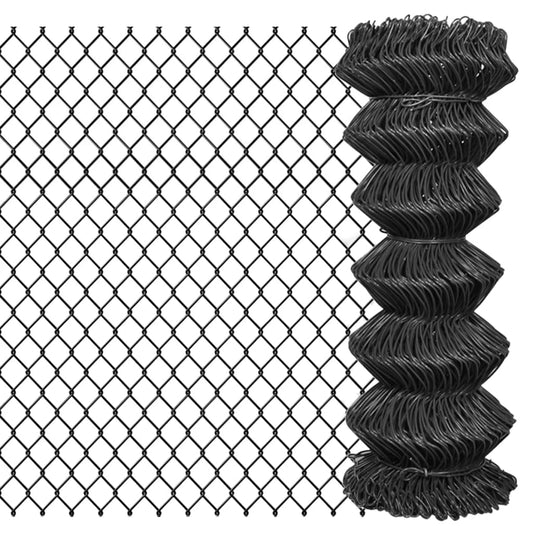 142429 vidaXL Chain Link Fence Steel 25x1 m Grey