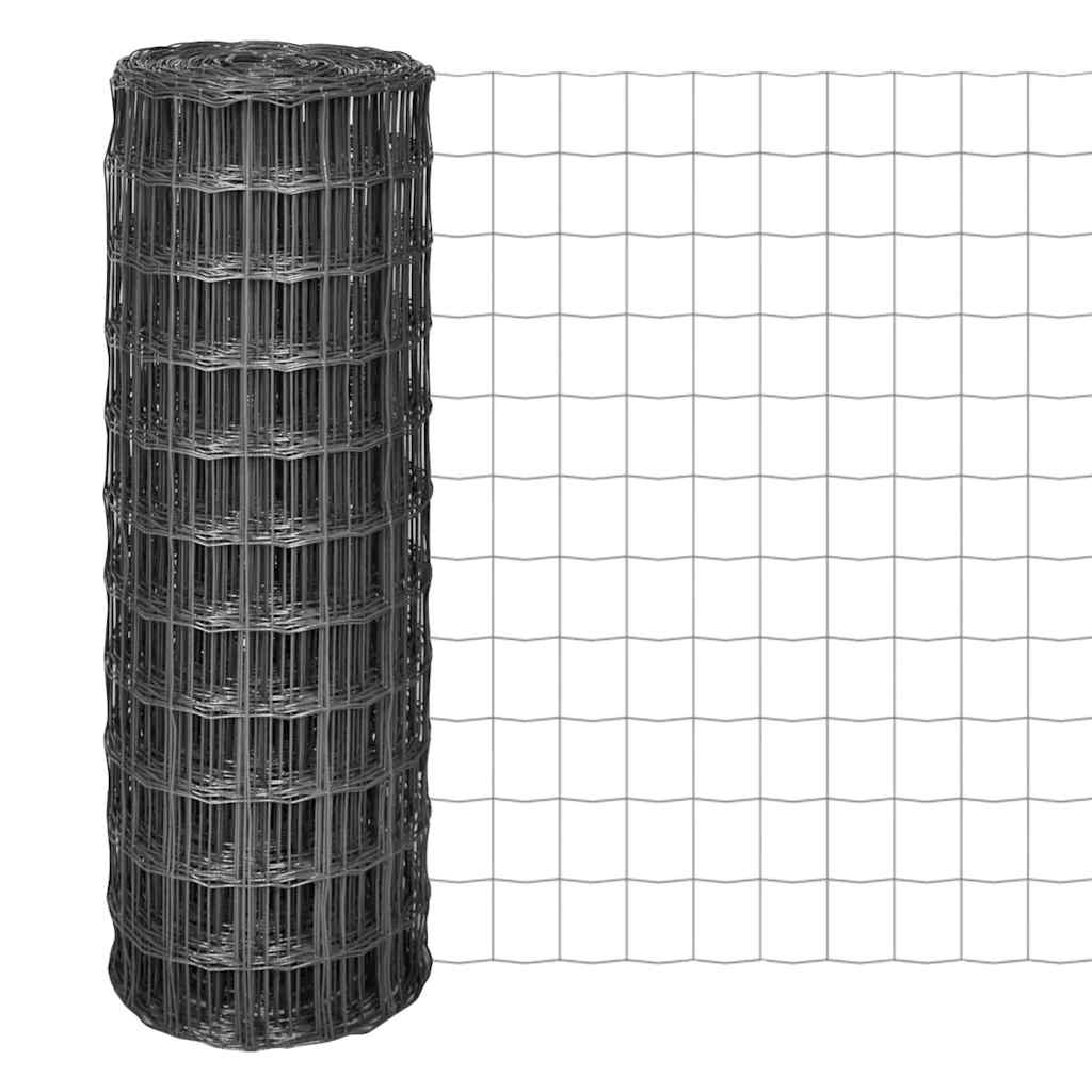 142522 vidaXL Euro Fence Steel 10x1,5 m Grey