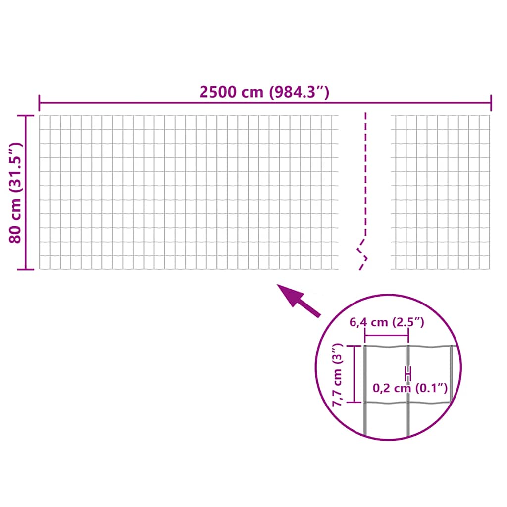 Euro Fence Steel 25x0.8 m Grey