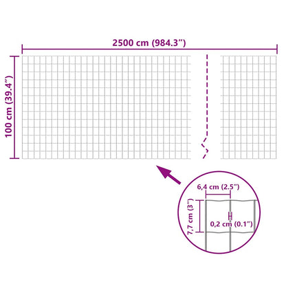 Euro Fence Steel 25x1 m Grey