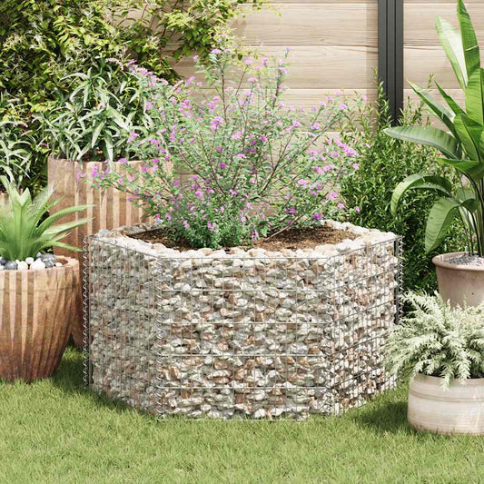 Gabion Raised Bed | Silver | Galvanised steel | Heavy Weight Endurance