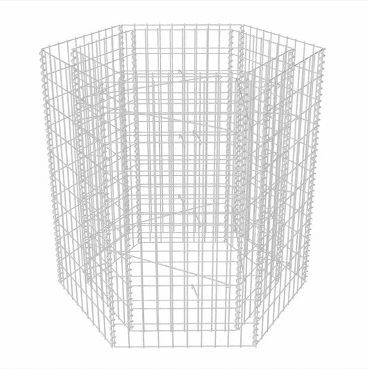 Gabion Raised Bed | Silver | Galvanised Steel | 100x90x100 cm | Sturdy