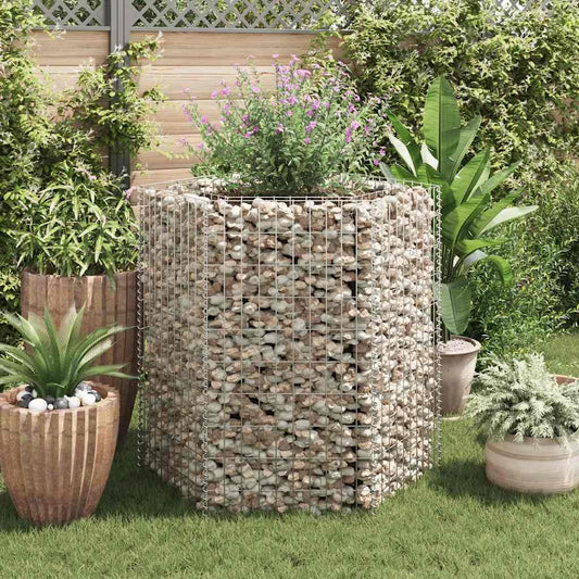 Gabion Raised Bed | Silver | Galvanised Steel | 100x90x100 cm | Sturdy