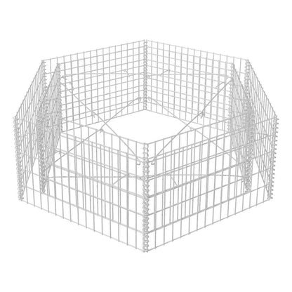 Gabion Raised Bed | Silver | Galvanised Steel | 160x140x50 cm