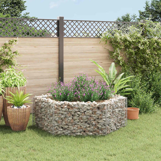 Gabion Raised Bed | Silver | Galvanised Steel | 160x140x50 cm