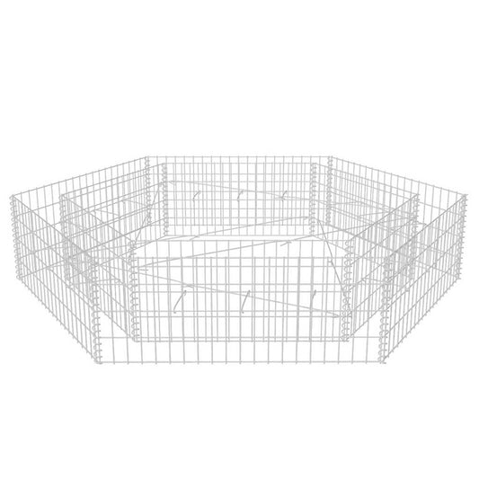 Gabion Raised Bed | Silver | Galvanised Steel | 200x173x40 cm