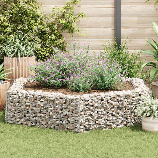 Gabion Raised Bed | Silver | Galvanised Steel | 200x173x40 cm