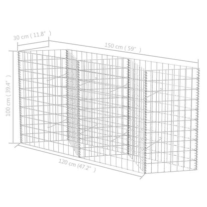 Gabion Basket Galvanised Steel 120x30x100 cm