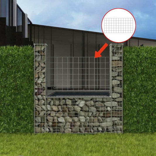 142545 vidaXL Gabion Basket U-Shape Galvanised Steel 160x20x150 cm