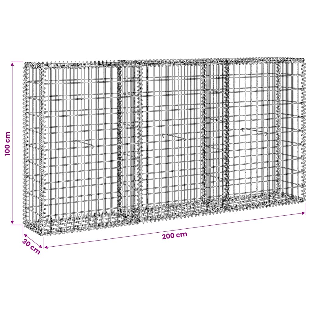 Gabion Basket Galvanised Steel 200x30x100 cm
