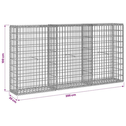 Gabion Basket Galvanised Steel 200x30x100 cm