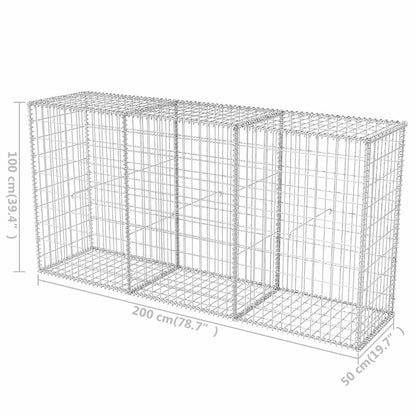 Gabion Basket Galvanised Steel 200x50x100 cm