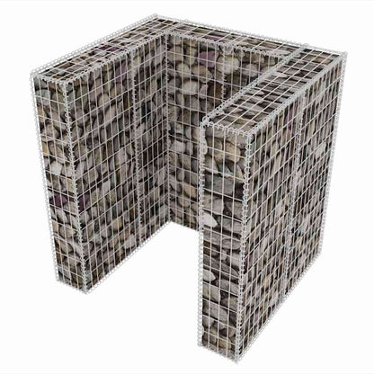 Gabion Single Wheelie Bin Surround Steel 110x100x120 cm