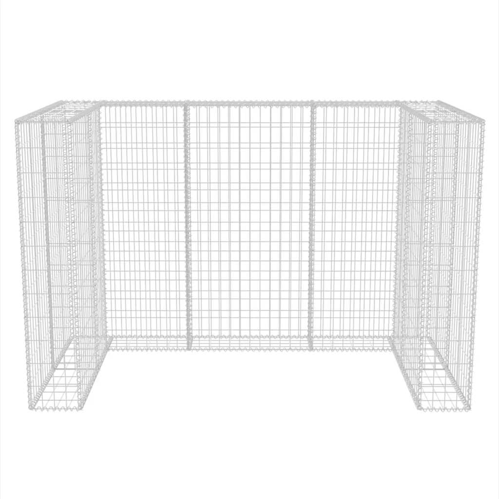 Gabion Double Wheelie Bin Surround Steel 180x100x120 cm