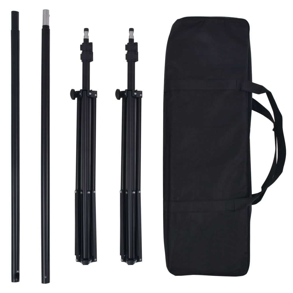 190205 vidaXL Photo Studio Kit with 5 Coloured Backdrops and Adjustable Frame