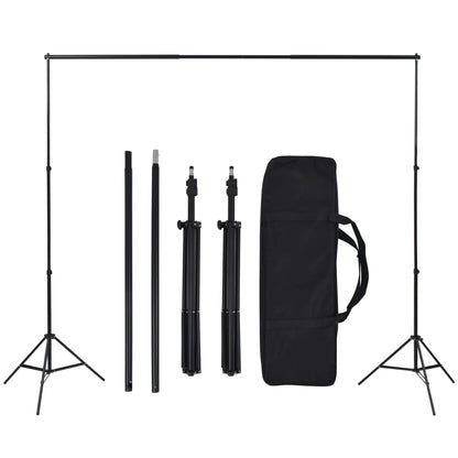 190205 vidaXL Photo Studio Kit with 5 Coloured Backdrops and Adjustable Frame