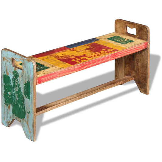243457 vidaXL Cola Bench Solid Reclaimed Wood 100x30x50 cm