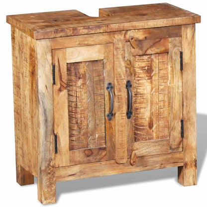243462 vidaXL Bathroom Vanity Cabinet with Mirror Solid Mango Wood