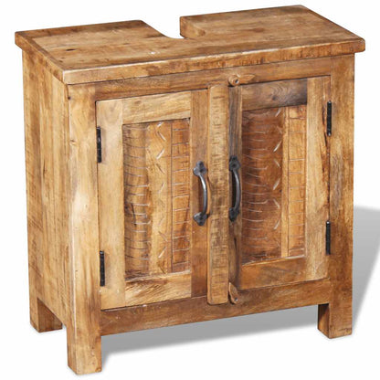 243462 vidaXL Bathroom Vanity Cabinet with Mirror Solid Mango Wood