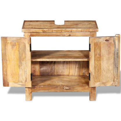 243462 vidaXL Bathroom Vanity Cabinet with Mirror Solid Mango Wood