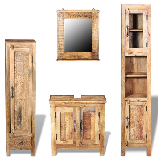 Bathroom Furniture Set | Various shades of brown | Solid mango wood