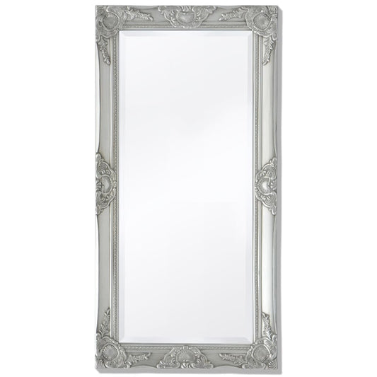 Wall Mirror Baroque Style 100x50 cm Silver