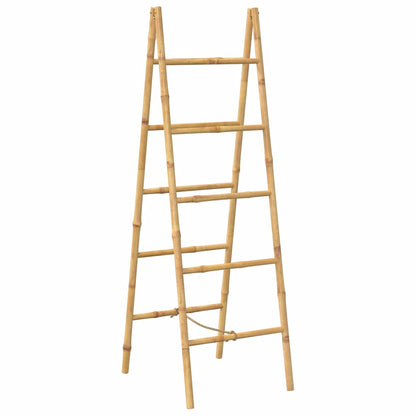 Double Towel Ladder with 5 Rungs Bamboo 50x160 cm