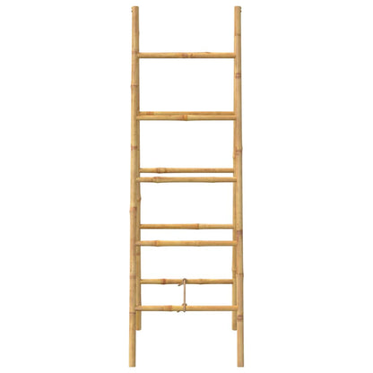 Double Towel Ladder with 5 Rungs Bamboo 50x160 cm