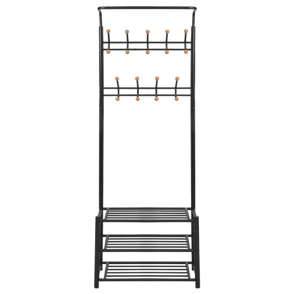 Clothes Rack with Shoe Storage 68x32x182.5 cm Black
