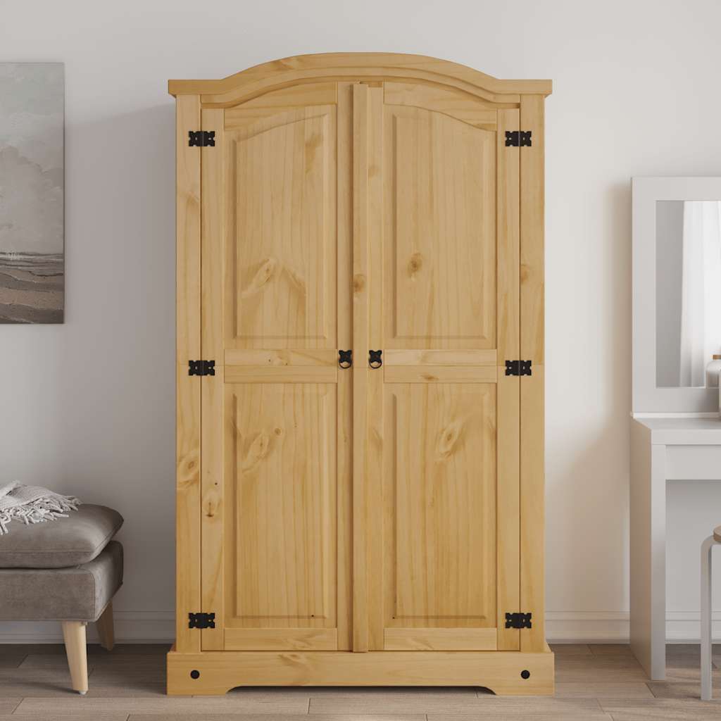 243732 vidaXL Wardrobe Mexican Pine Corona Range 2 Doors