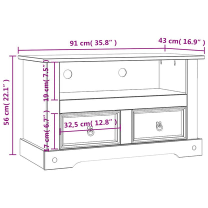 243738 vidaXL TV Cabinet Mexican Pine Corona Range 91x43x56 cm