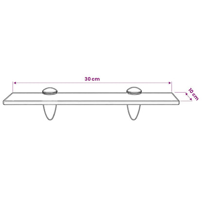 Floating Shelf Glass 30x10 cm 8 mm