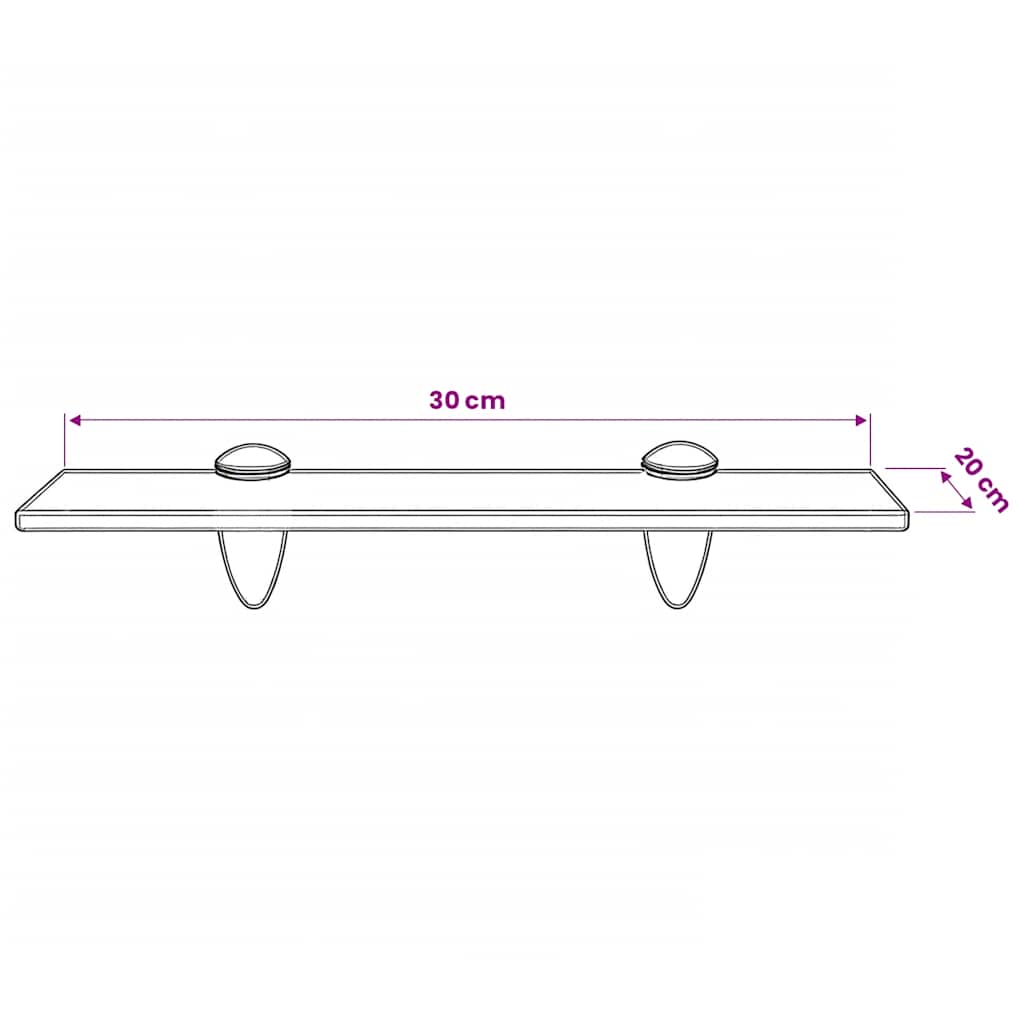 Floating Shelf Glass 30x20 cm 8 mm