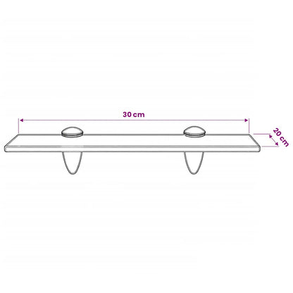 Floating Shelf Glass 30x20 cm 8 mm